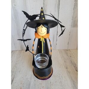 Party Lyte abracadabra witch metal tea light holder Halloween bat glitter star